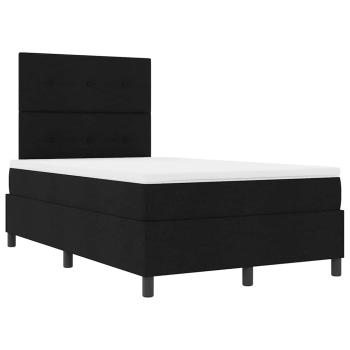 Boxspringbett mit Kopfteil Schwarz 120 x 190 cm Stoff