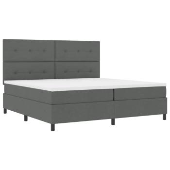 Boxspringbett mit Kopfteil Dunkelgrau 200 x 200 cm Stoff