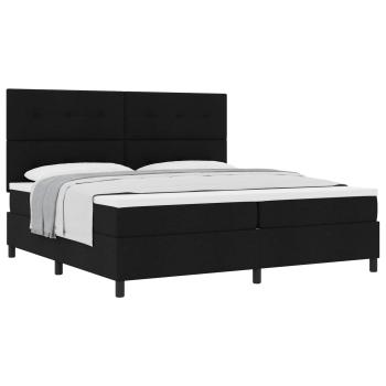 Boxspringbett mit Kopfteil Schwarz 200 x 200 cm Stoff