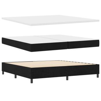 Boxspringbett mit Kopfteil Schwarz 200 x 200 cm Stoff