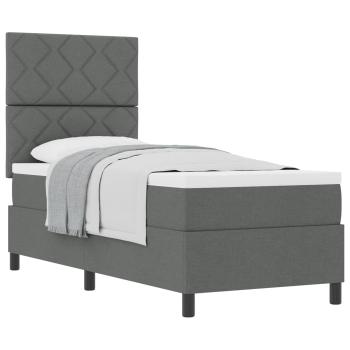Boxspringbett mit Kopfteil Dunkelgrau 80 x 200 cm Stoff