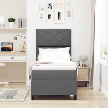 Boxspringbett mit Kopfteil Dunkelgrau 80 x 200 cm Stoff
