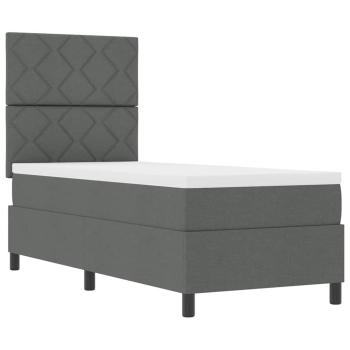 Boxspringbett mit Kopfteil Dunkelgrau 80 x 200 cm Stoff