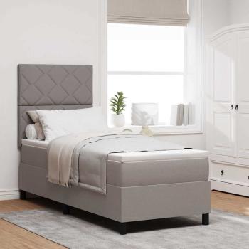 ARDEBO.de - Boxspringbett mit Kopfteil Taupe 80 x 200 cm Stoff