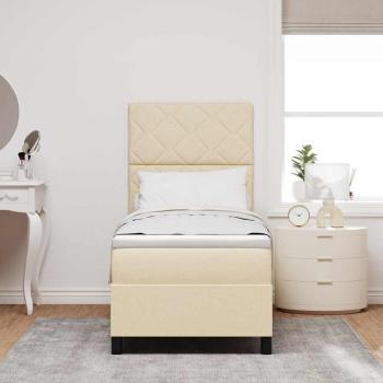 Boxspringbett mit Kopfteil Creme 80 x 200 cm Stoff