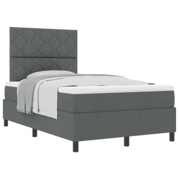 Boxspringbett mit Kopfteil Dunkelgrau 120 x 200 cm Stoff