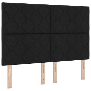 Boxspringbett mit Kopfteil Schwarz 140 x 190 cm Stoff