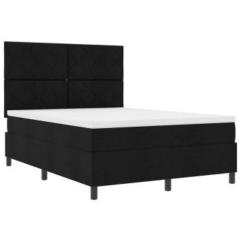 Boxspringbett mit Kopfteil Schwarz 140 x 190 cm Stoff
