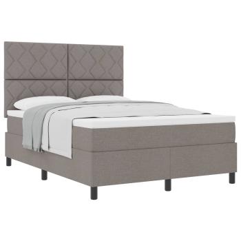 Boxspringbett mit Kopfteil Taupe 140 x 190 cm Stoff