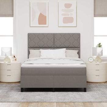 Boxspringbett mit Kopfteil Taupe 140 x 190 cm Stoff