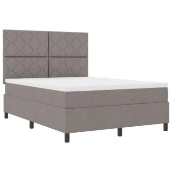 Boxspringbett mit Kopfteil Taupe 140 x 190 cm Stoff