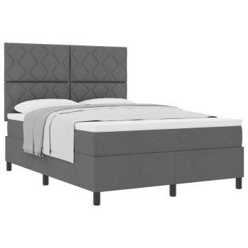 Boxspringbett mit Kopfteil Dunkelgrau 160 x 200 cm Stoff
