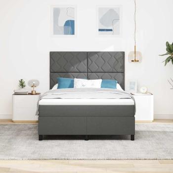 Boxspringbett mit Kopfteil Dunkelgrau 160 x 200 cm Stoff