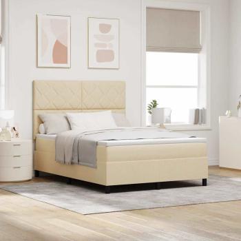 ARDEBO.de - Boxspringbett mit Kopfteil Creme 160 x 200 cm Stoff