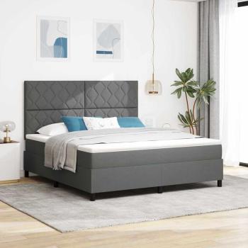 ARDEBO.de - Boxspringbett mit Kopfteil Dunkelgrau 180 x 200 cm Stoff