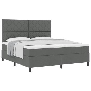 Boxspringbett mit Kopfteil Dunkelgrau 180 x 200 cm Stoff