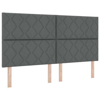Boxspringbett mit Kopfteil Dunkelgrau 180 x 200 cm Stoff