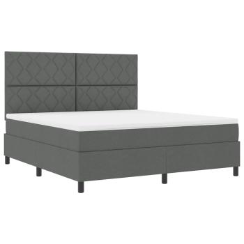 Boxspringbett mit Kopfteil Dunkelgrau 180 x 200 cm Stoff