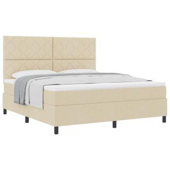 Boxspringbett mit Kopfteil Creme 180 x 200 cm Stoff