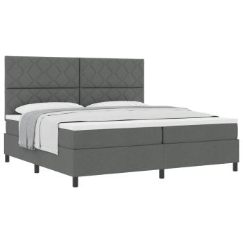 Boxspringbett mit Kopfteil Dunkelgrau 200 x 200 cm Stoff