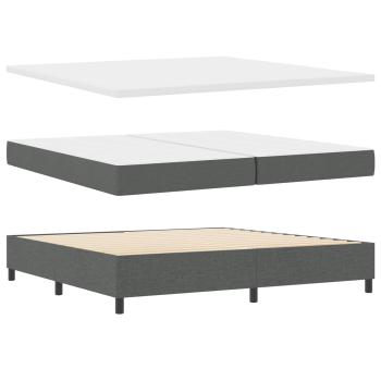 Boxspringbett mit Kopfteil Dunkelgrau 200 x 200 cm Stoff