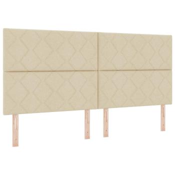 Boxspringbett mit Kopfteil Creme 200 x 200 cm Stoff