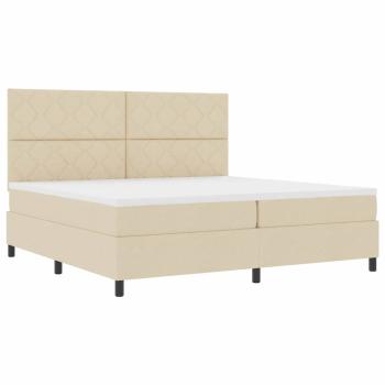 Boxspringbett mit Kopfteil Creme 200 x 200 cm Stoff