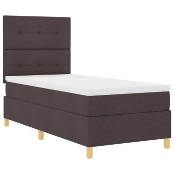 Boxspringbett mit Kopfteil Dunkelbraun 100 x 200 cm Stoff