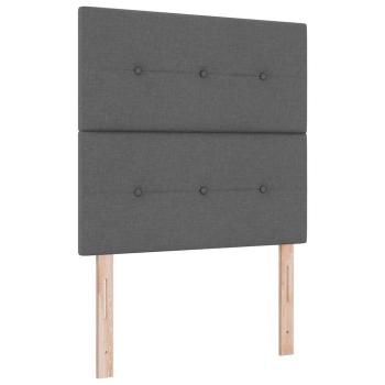 Boxspringbett mit Kopfteil Dunkelgrau 120 x 190 cm Stoff