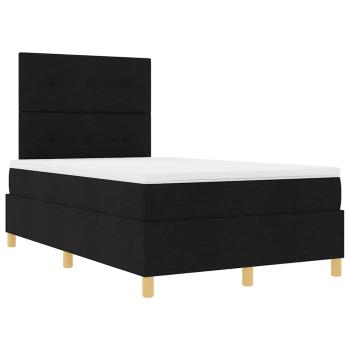 Boxspringbett mit Kopfteil Schwarz 120 x 190 cm Stoff