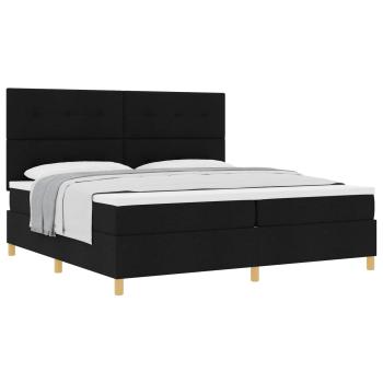 Boxspringbett mit Matratze Schwarz 200 x 200 cm Stoff