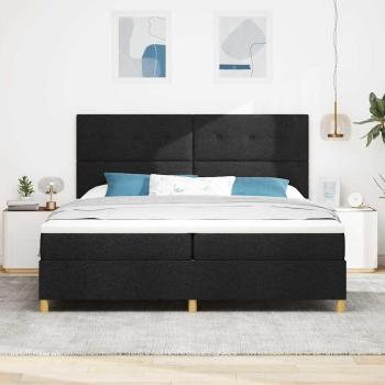 Boxspringbett mit Matratze Schwarz 200 x 200 cm Stoff