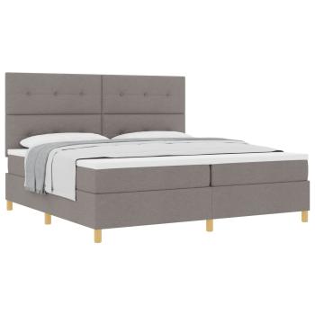 Boxspringbett mit Kopfteil Taupe 200 x 200 cm Stoff
