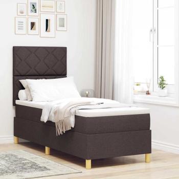 ARDEBO.de - Boxspringbett mit Kopfteil Dunkelbraun 80 x 200 cm Stoff