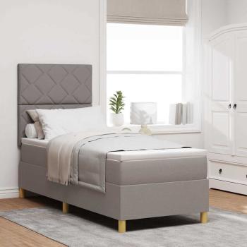 ARDEBO.de - Boxspringbett mit Kopfteil Taupe 80 x 200 cm Stoff