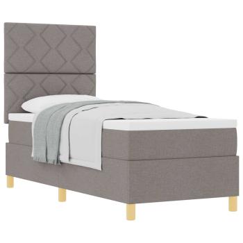 Boxspringbett mit Kopfteil Taupe 80 x 200 cm Stoff