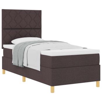 Boxspringbett mit Kopfteil Dunkelbraun 90 x 190 cm Stoff