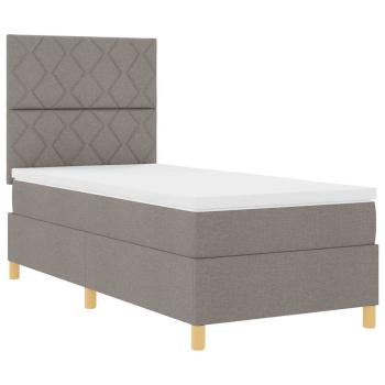 Boxspringbett mit Kopfteil Taupe 90 x 200 cm Stoff