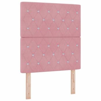 Boxspringbett mit Matratze mit Kopfteil Rosa 80 x 200 cm Samt