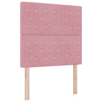 Boxspringbett mit Matratze mit Kopfteil Rosa 90 x 190 cm Samt