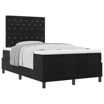 Boxspringbett mit Matratze Schwarz 120 x 200 cm Samt