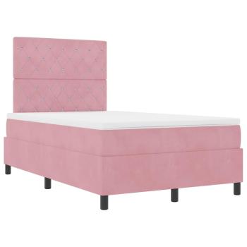 Boxspringbett mit Matratze mit Kopfteil Rosa 120 x 200 cm Samt