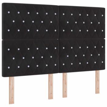 Boxspringbett mit Matratze Schwarz 140 x 200 cm Samt