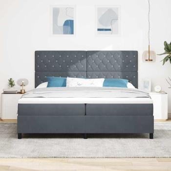Boxspringbett mit Matratze Dunkelgrau 200 x 200 cm Samt