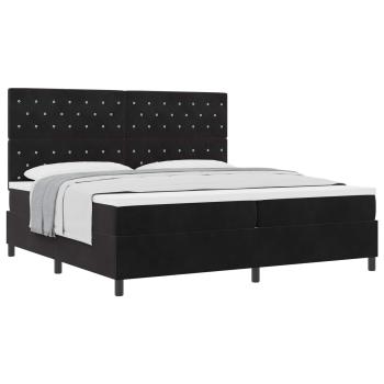 Boxspringbett mit Matratze Schwarz 200 x 200 cm Samt