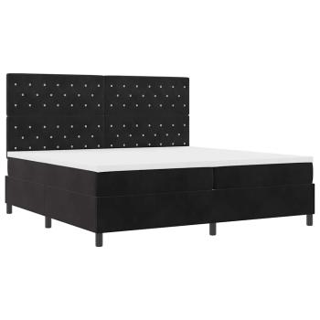 Boxspringbett mit Matratze Schwarz 200 x 200 cm Samt