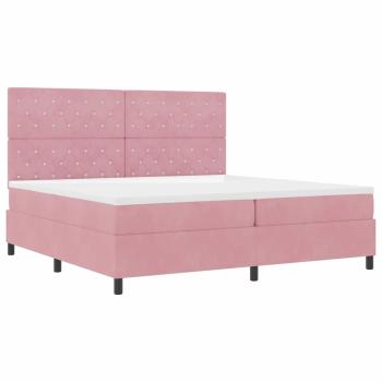 Boxspringbett mit Kopfteil Rosa 200 x 200 cm Samt