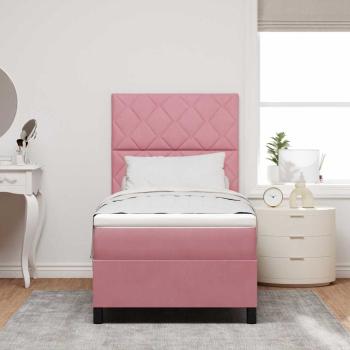 Boxspringbett mit Kopfteil Rosa 100 x 200 cm Samt