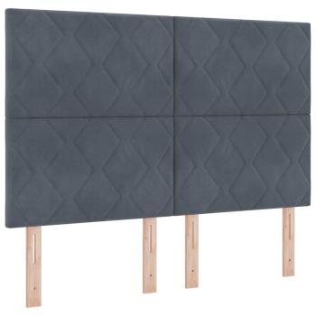 Boxspringbett mit Kopfteil Dunkelgrau 160 x 200 cm Samt