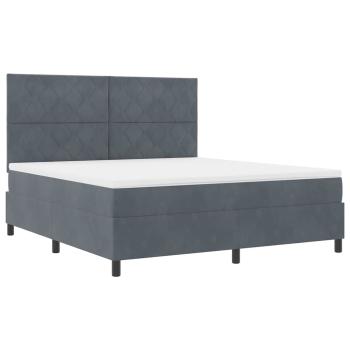 Boxspringbett mit Kopfteil Dunkelgrau 180 x 200 cm Samt